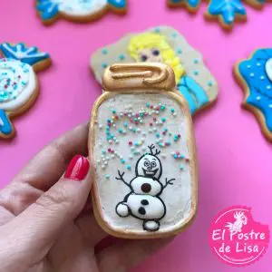 Galletas decoradas Olaf  en Tarro