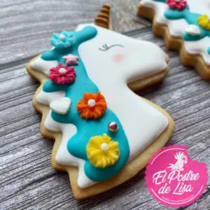 ✌️🍪 Galletas Decoradas Unicornio Azul Hippie - ¡Dulzura y Psicodelia en cada Bocado! 🎁🌈