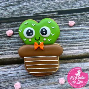 🌵🍪💚 Galletas Decoradas Cáctus Corazón Un Bocado de Amor Desértico 😊