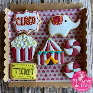 Set de 7 Galletas Decoradas Temáticas de Circo - ¡Un Regalo Delicioso y Divertido!