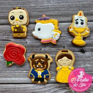 🌹 Set Galletas Decoradas La Bella y La Bestia: Encanto y Sabor Mágico en Cada Bocado 🌹🍪