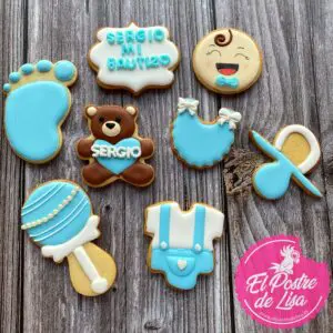 Set de 8 Galletas Decoradas Mi Bautizo: Dulzura Personalizada 🌟🍼