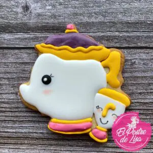 ☕ Galletas Decoradas Tetera Sra. Potts y Taza Chip: Magia y Sabor de La Bella y la Bestia 🌹🍪