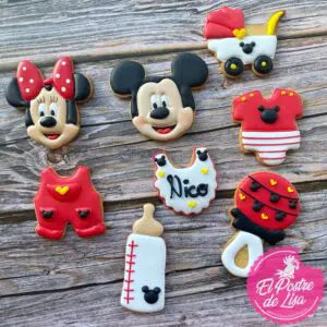 Set Galletas Decoradas Bebé Mickey y Minnie Mouse: Magia en Cada Mordisco 🐭🎀