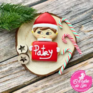 🍪🎄 Galletas Decoradas Elfo con Nombre Personalizado - ¡Un Detalle Dulce y Único para tu Navidad!🎁🎉