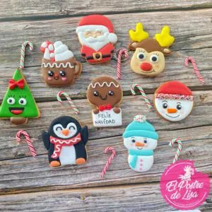 🎄🍪 Set de 8 Galletas Decoradas Navideñas ¡Disfruta de la Magia Dulce de la Navidad! 🎅🎁