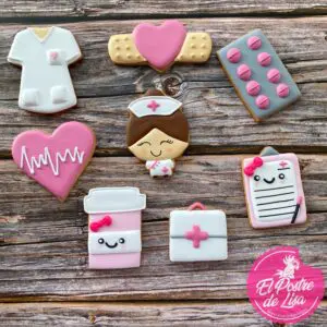  Set de 8 Galletas Decoradas Enfermería - ¡Endulza el Cuidado y la Gratitud! 🏥🍪