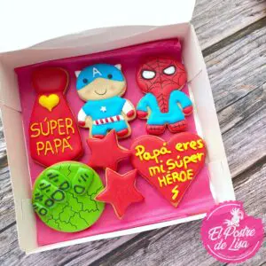 👨🦸🍪 Set Galletas Decoradas Papá Súper Héroe - ¡Un Regalo Dulce y Heroico para el Mejor Papá! 🎁🌟