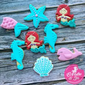 🧜‍♀️ Set Galletas Decoradas La Sirenita Magia y Sabor Bajo el Mar 🌊🍪