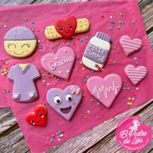 Set de 10 Galletas Decoradas Cumpleaños Sanitarios - ¡Dulce Celebración para los Héroes de la Salud! 🎉🍪