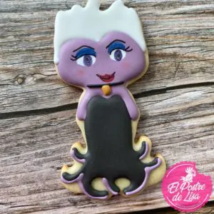 🐙 Galletas Decoradas Úrsula: Oscuridad y Encanto Marina en Cada Bocado 🖤✨🍪