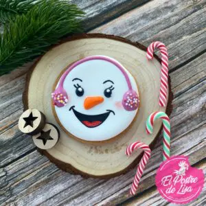 ⛄🍪 Galletas Decoradas Muñeco de Nieve con Orejeras - ¡Un Dulce Invierno para Disfrutar! ❄️🎉