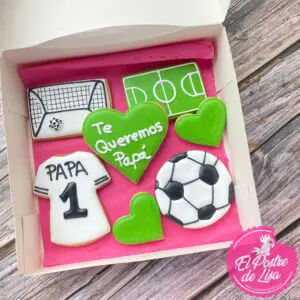 ⚽️🍪 Set Galletas Decoradas Papá Futbolero - ¡Un Regalo Dulce y Apasionado para el Mejor Papá! 🎁👨⚽️
