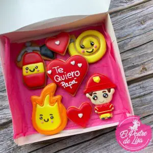 🚒🍪 Set Galletas Decoradas: Papá Bombero - ¡Un Regalo Dulce y Heroico para el Mejor Papá! 🎁👨‍🚒