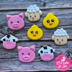 🚜 Set 8 Galletas Decoradas Amigos Granja Sabor Rural y Diversión 🐮🐔🍪