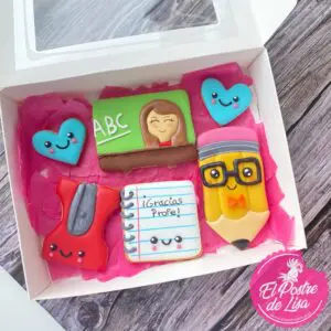 Set de Galletas Decoradas: Especial Regalo para Profes, Dulce Agradecimiento 📚🍎🍪