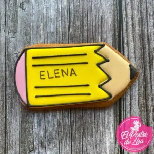 Galletas Decoradas Colegio: Lápiz Personalizado con Tu Nombre 📚🍪