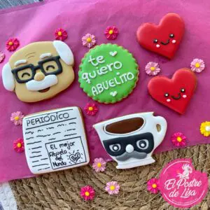 👴🍪 "Set de Galletas Decoradas: Te Quiero Abuelo - ¡Expresa tu Amor con Estas Delicias!" 👵💕🎄🎁