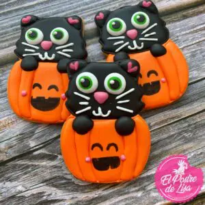 🎃🐱 Galletas Decoradas Gato dentro de Calabaza - ¡Un Encanto Dulce y Sorprendente para Tu Fiesta! 🍪🎉