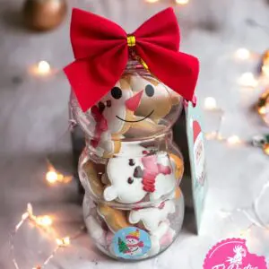 Bote Muñeca de Nieve con Galletas decoradas de Navidad