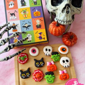 Calendario de Adviento de Halloween – 12 mini galletas decoradas