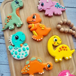 Set de galletas decoradas de dinosaurios