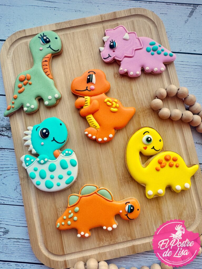 Set de galletas decoradas de dinosaurios