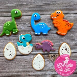 🦖🍪 Set de 8 Galletas Decoradas Súper Dinosaurios Una Expedición de Sabor Prehistórico 🍪🦖