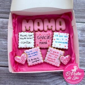 👩‍👧‍👦💬🍪 Set de Galletas Decoradas Frases de Mamá - ¡Un Regalo Dulce con Mensajes de Amor Materno! 🎁💕