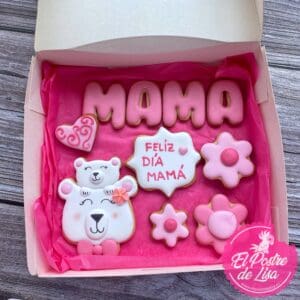 👩‍👧‍👦💐🍪 Set de Galletas Decoradas Feliz Día Mamá - ¡Un Regalo Dulce para Celebrar a Mamá! 🎁💕