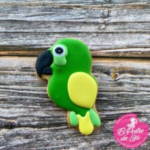 🦜🍪 Galletas Decoradas Loro Verde - Exóticas delicias que te harán volar de sabor
