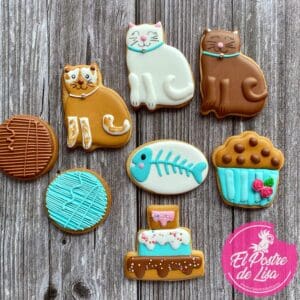 🎉 Set Galletas Decoradas Cumpleaños Felino ¡Celebra con Estilo y Sabor! 🎂🐱🍪