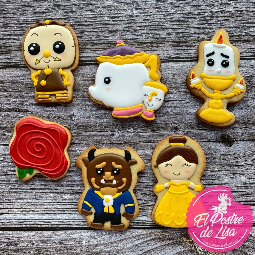 Exquisitas Galletas Decoradas La Bella y la Bestia, un homenaje dulce al clásico cuento de Disney