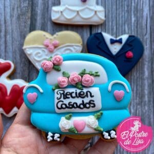 Galletas Decoradas Coche Recién Casados: Dulzura en el Viaje del Amor 🚗🍪