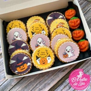 Set de 15 Galletas Halloween Kawaii Papel de Azúcar y Chuches - ¡Una Dulce y Encantadora Experiencia de Halloween! 🕷️🍬
