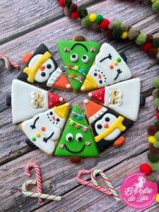 🍕🍪 Set de 8 Galletas Decoradas Pizza Navideña - ¡Una Deliciosa Sorpresa para tus Festividades! 🎄🎁