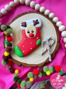🧦🍪 Galletas Decoradas Calcetín Rodolfo el Reno - ¡Un Dulce Festín de Navidad para Colocar en tu Chimenea! 🎄🎁