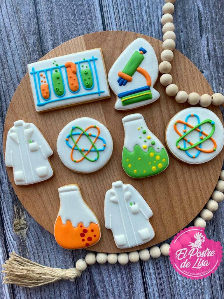 Set de 8 Galletas Decoradas Científico 