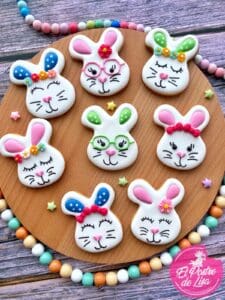 🐰🍪 Set de 8 Galletas Decoradas de Conejitos de Pascua de Colores - ¡Una Explosión de Dulzura y Diversión en cada Bocado! 🥚🌈
