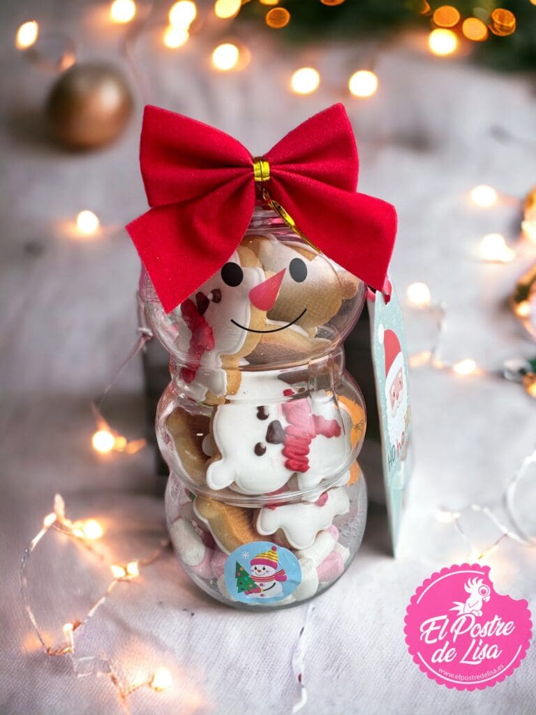 Bote Muñeca de Nieve con Galletas decoradas de Navidad 🎄☕🍪